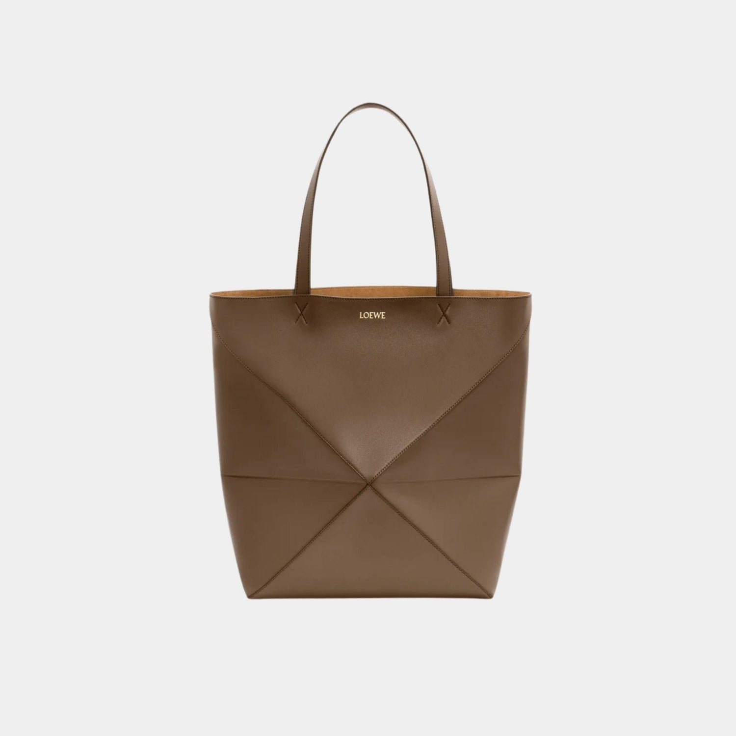 XL Puzzle Fold Tote Bag Shiny Calf Leather