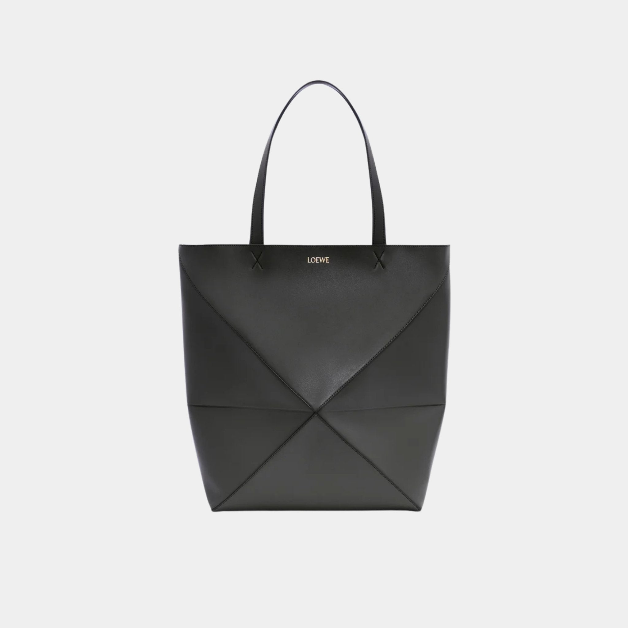 XL Puzzle Fold Tote Bag Shiny Calf Leather