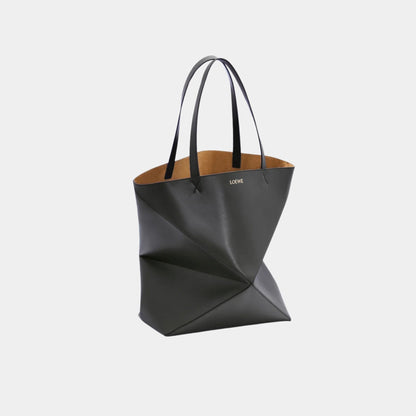 XL Puzzle Fold Tote Bag Shiny Calf Leather