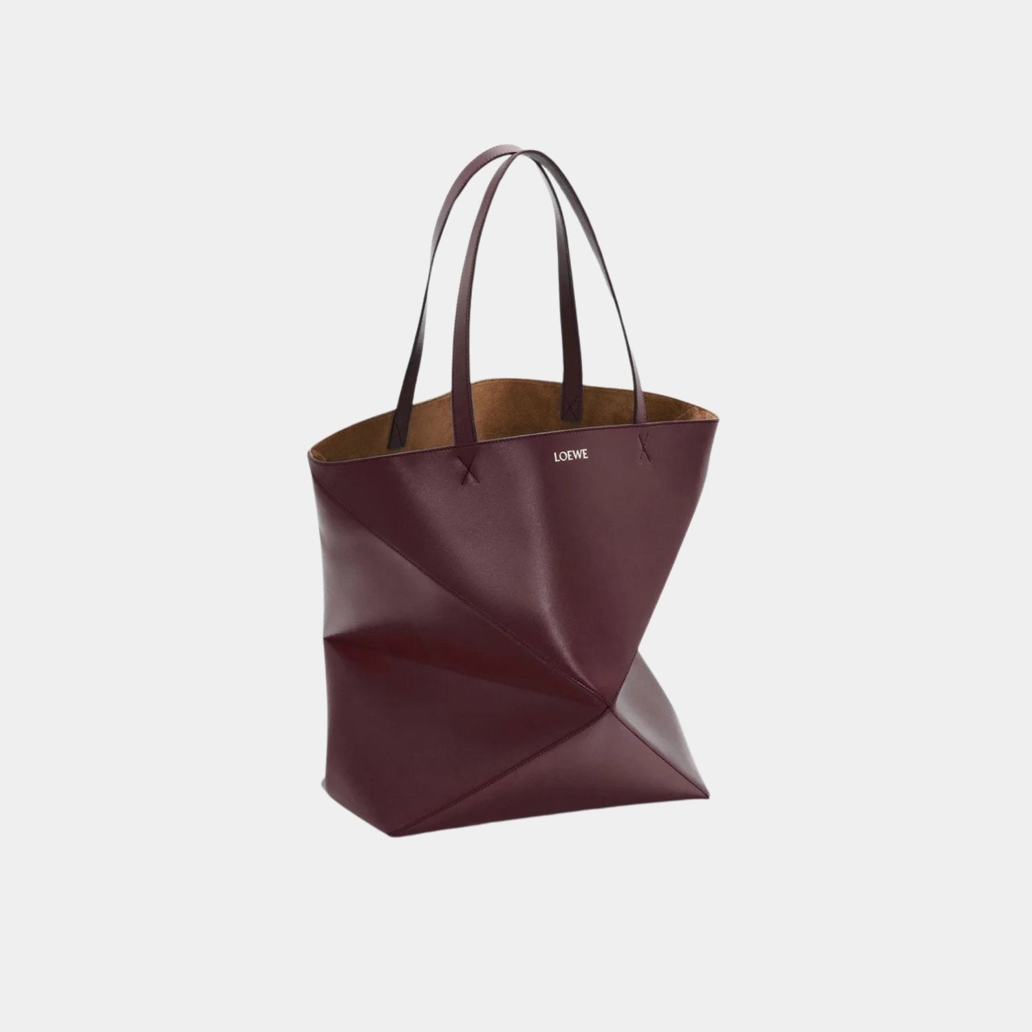 XL Puzzle Fold Tote Bag Shiny Calf Leather