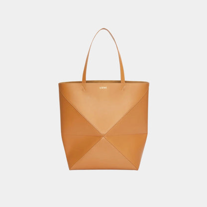 XL Puzzle Fold Tote Bag Shiny Calf Leather