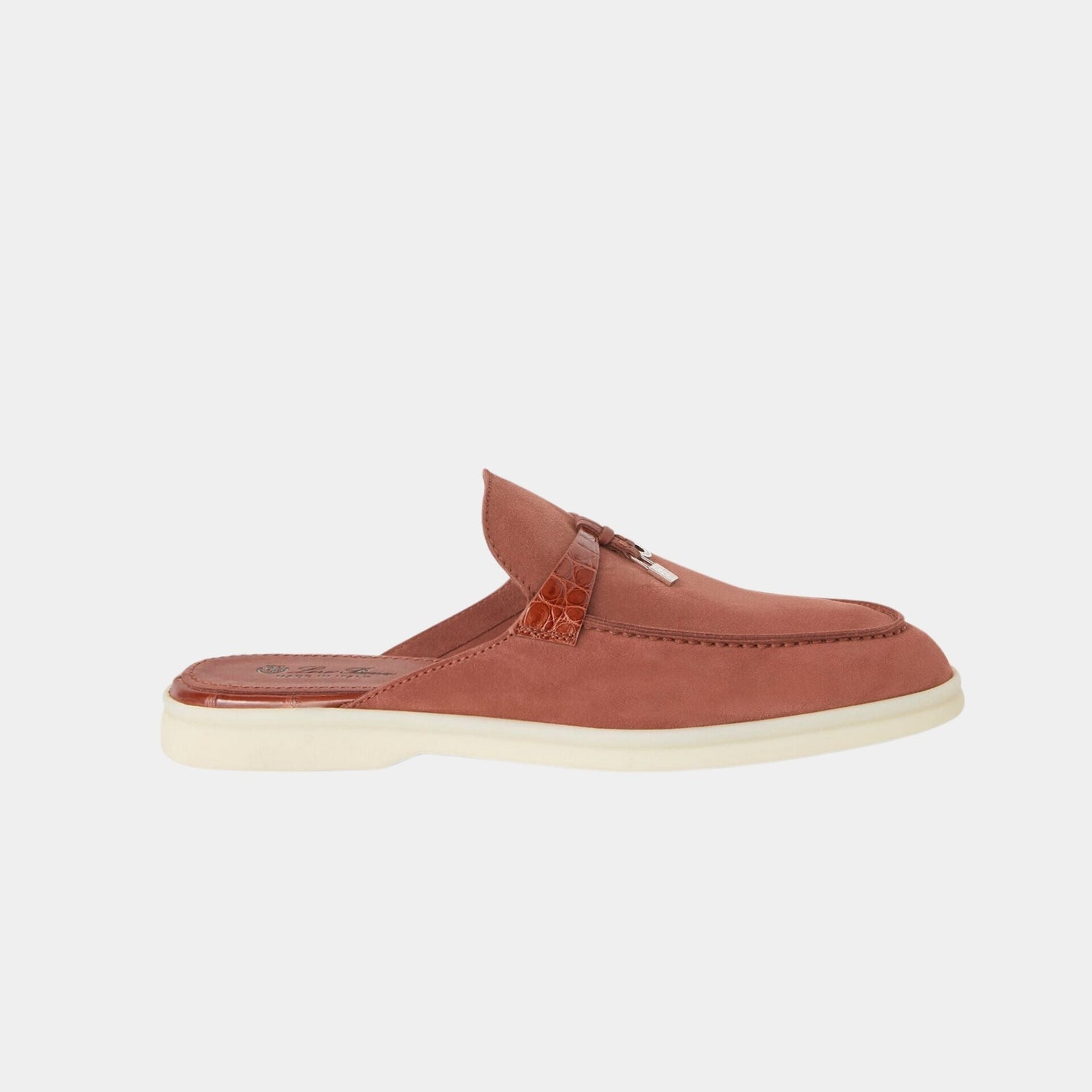 Charms Walk Babouche Loafer Suede With Alligator Saddles