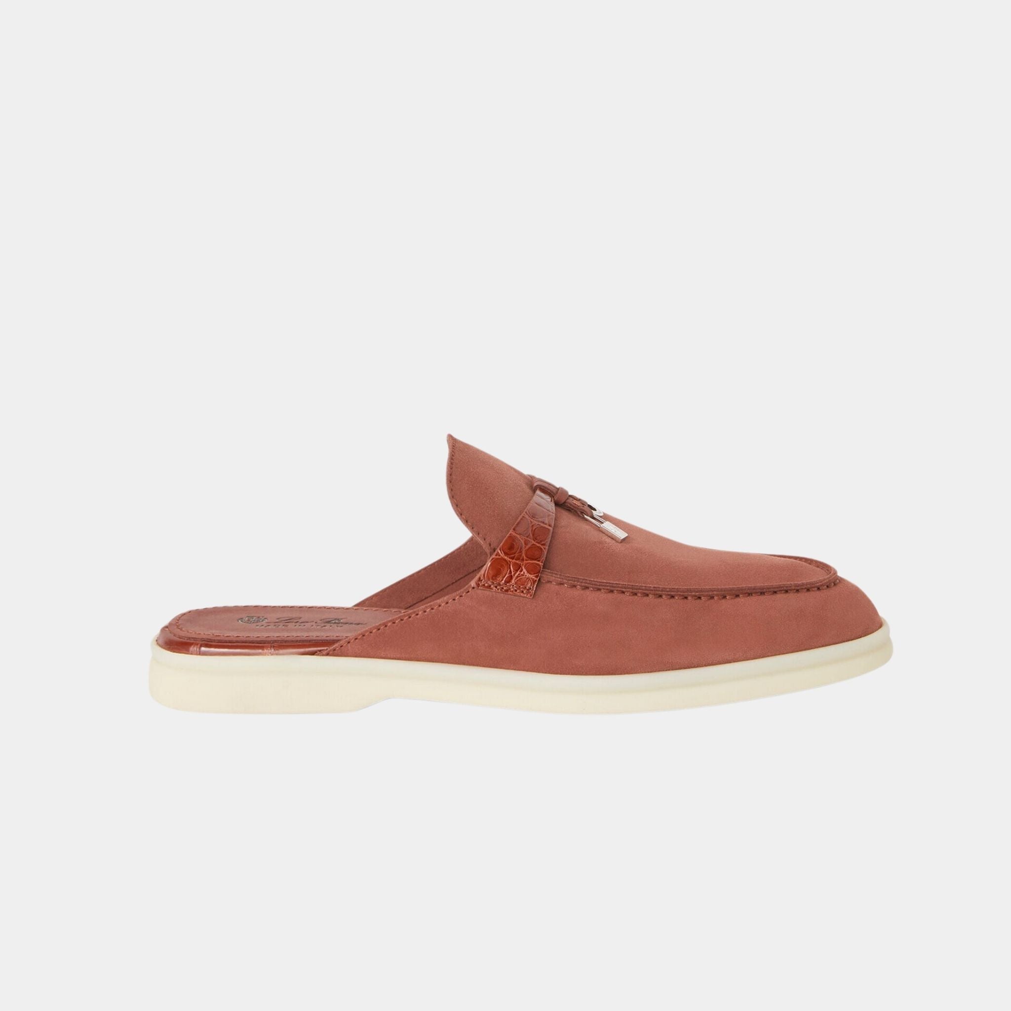 Charms Walk Babouche Loafer Suede With Alligator Saddles