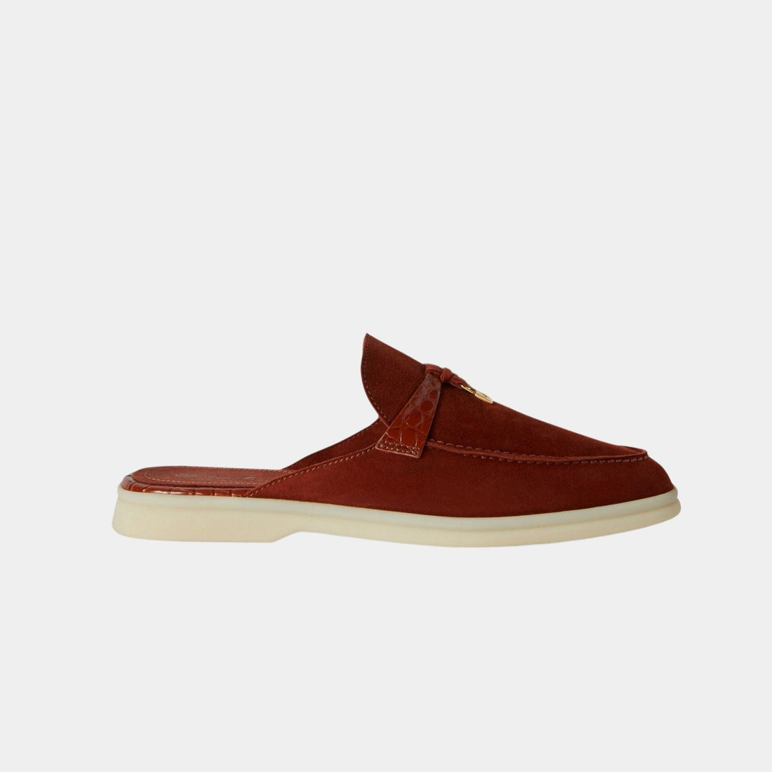 Charms Walk Babouche Loafer Suede With Alligator Saddles