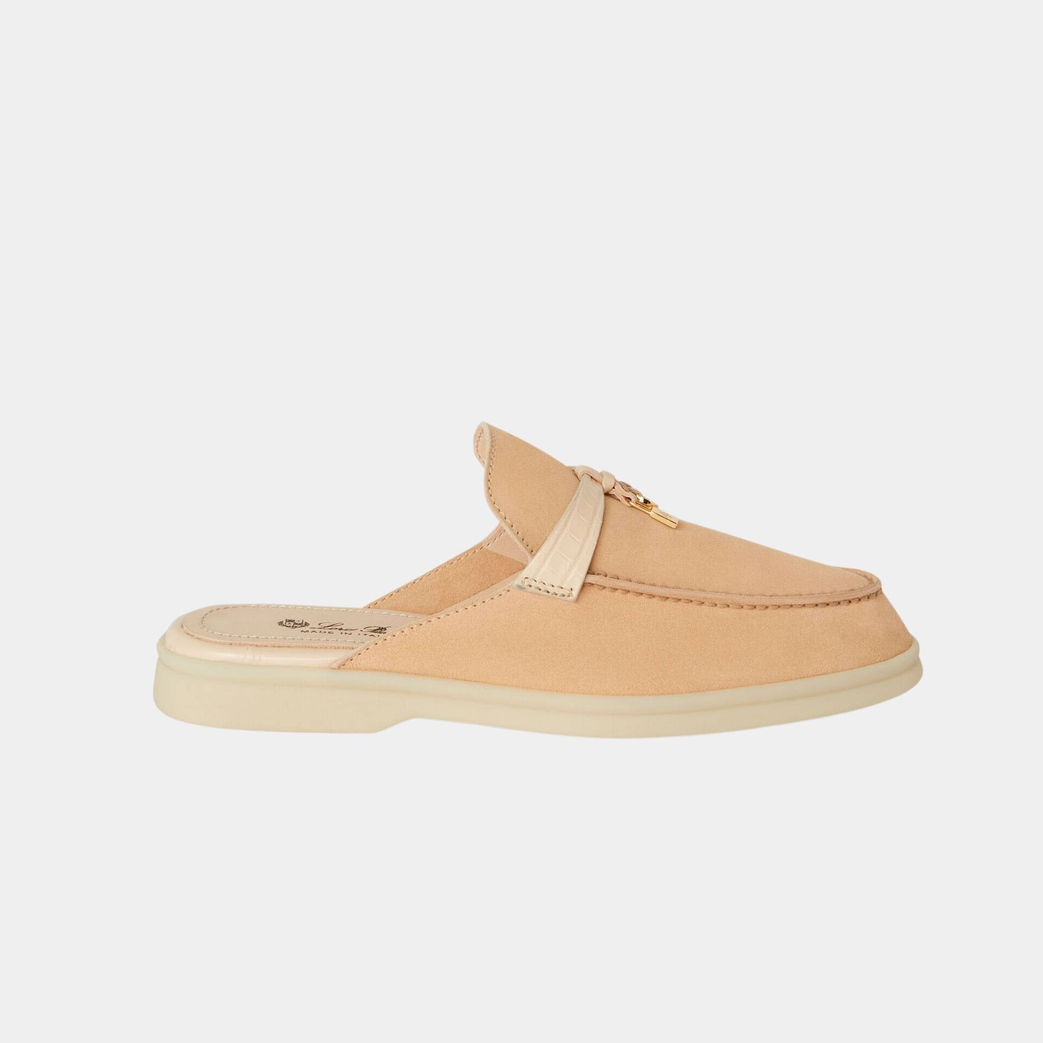 Charms Walk Babouche Suede Loafer With Alligator Saddles