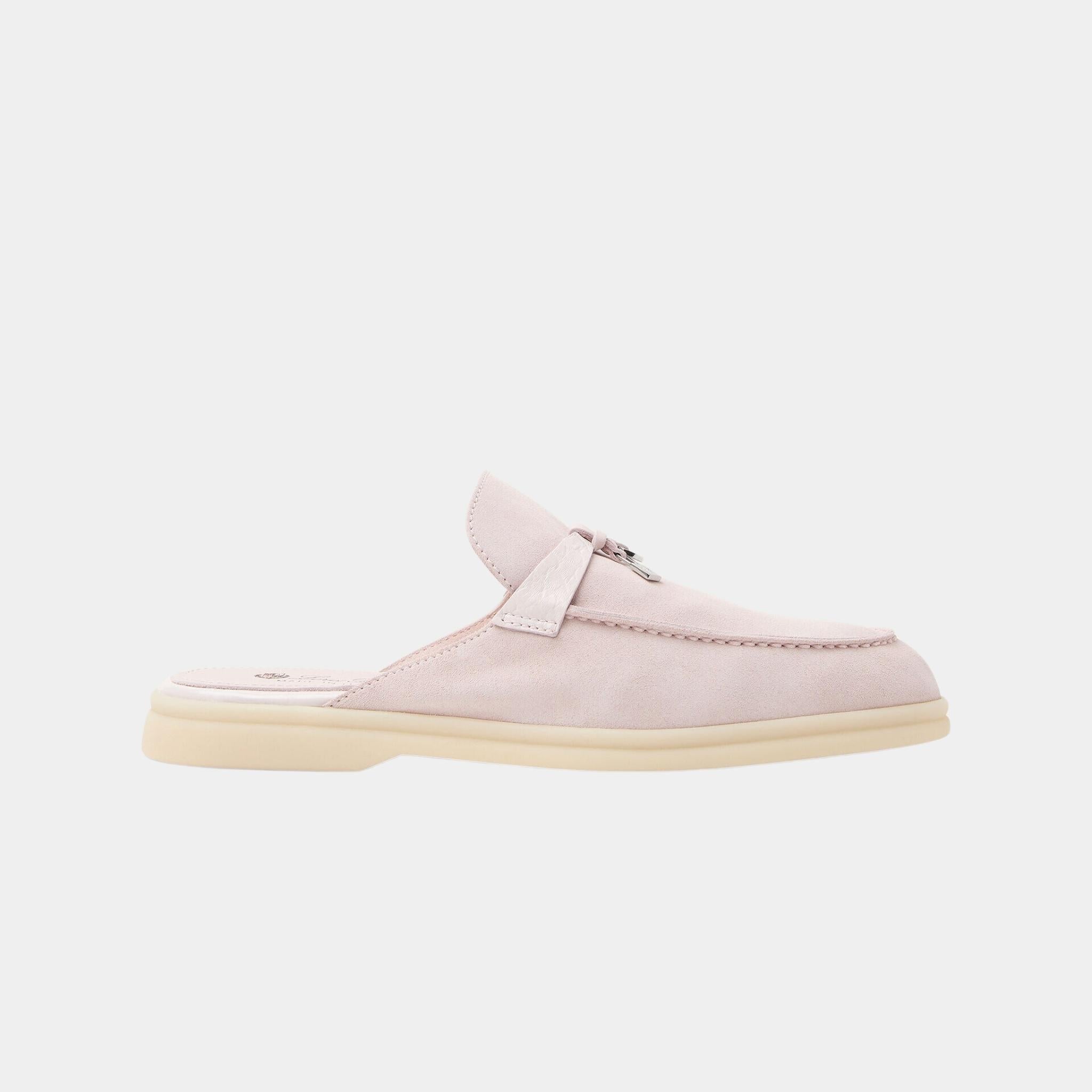Charms Walk Babouche Suede Loafer With Alligator Saddles