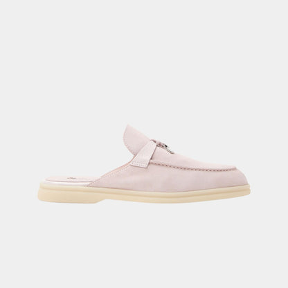 Charms Walk Babouche Suede Loafer With Alligator Saddles