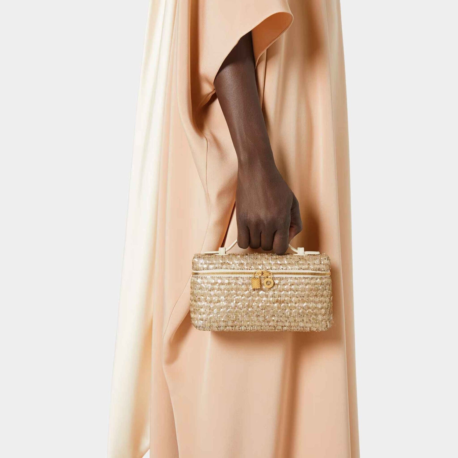 Extra Pocket L19 Calfskin And Silk Satin Fabric