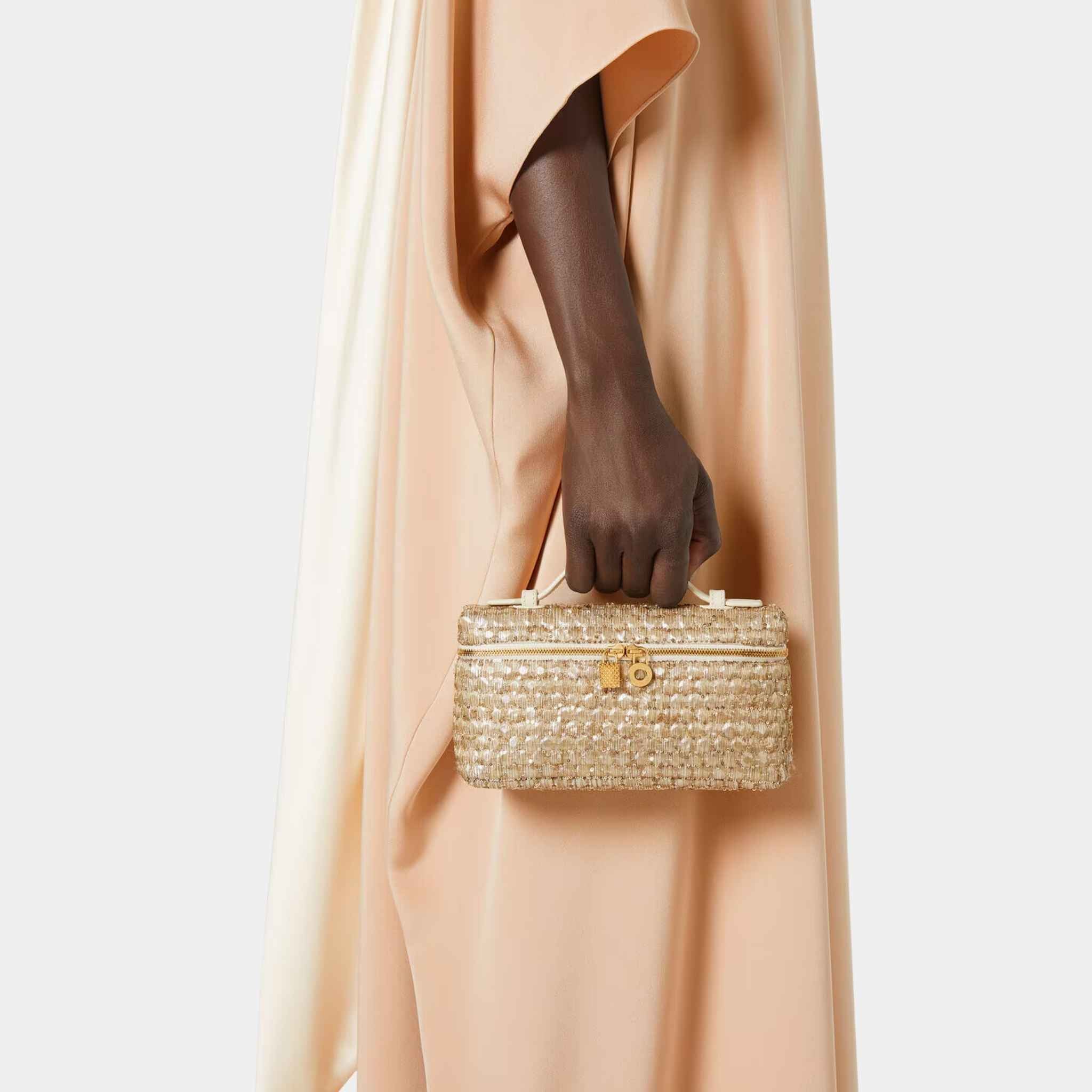 Extra Pocket L19 Calfskin And Silk Satin Fabric