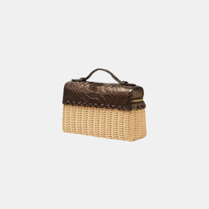 Extra Pocket L19 East-West Wicker in Python Leather