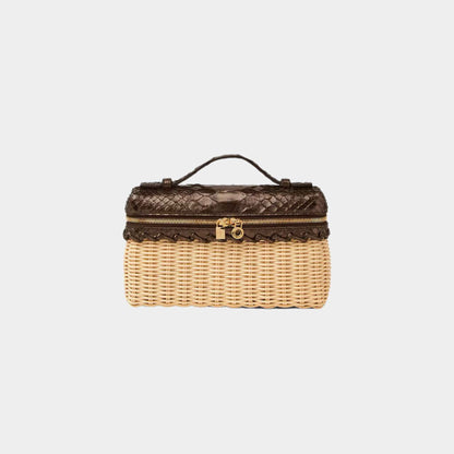 Extra Pocket L19 East-West Wicker in Python Leather
