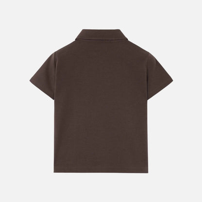 Kids My T Open Polo Shirt Cotton