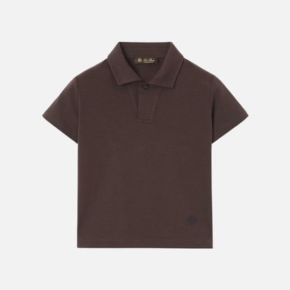 Kids My T Open Polo Shirt Cotton