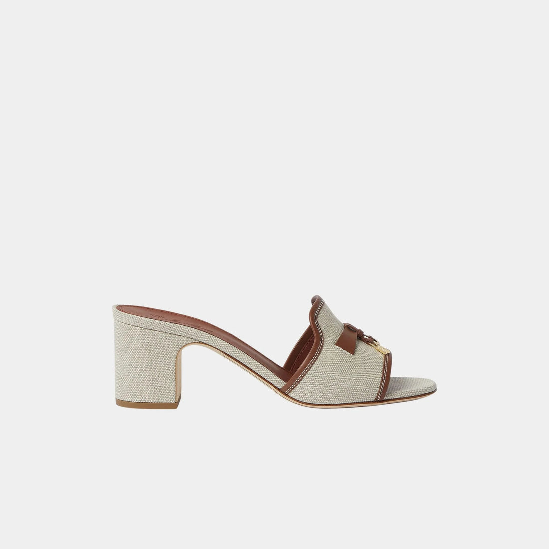 Summer Charms Heeled Sandal in Cotton and Linen