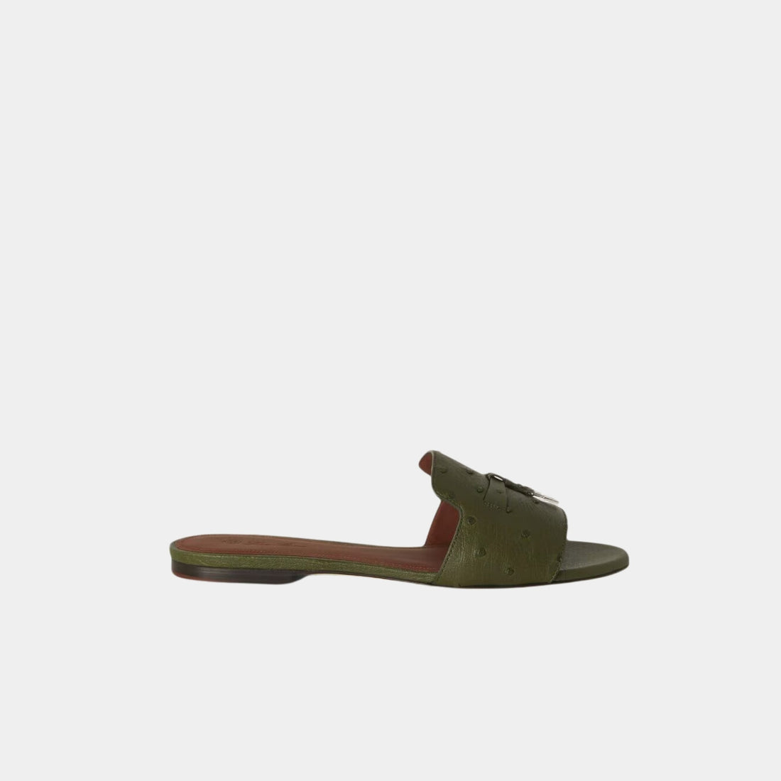 Summer Charms Sandal Flats Ostrich Leather