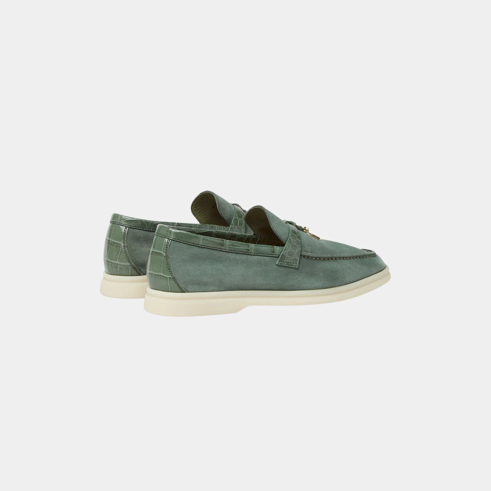 Summer Charms Walk Loafers Suede with Alligator Skin
