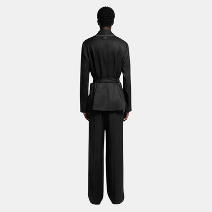 Chic Silk Pajama Jacket Black