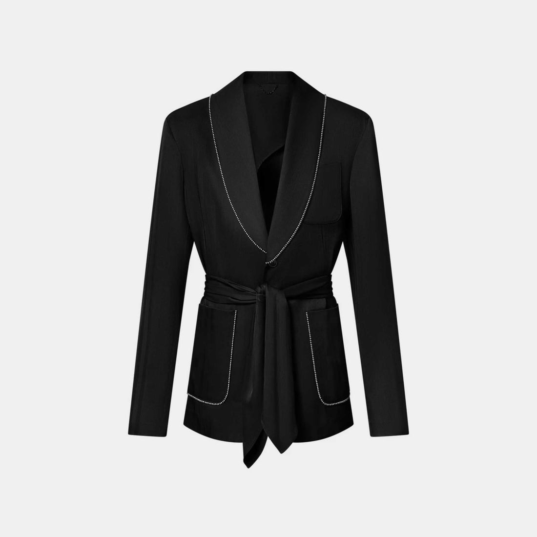 Chic Silk Pajama Jacket Black