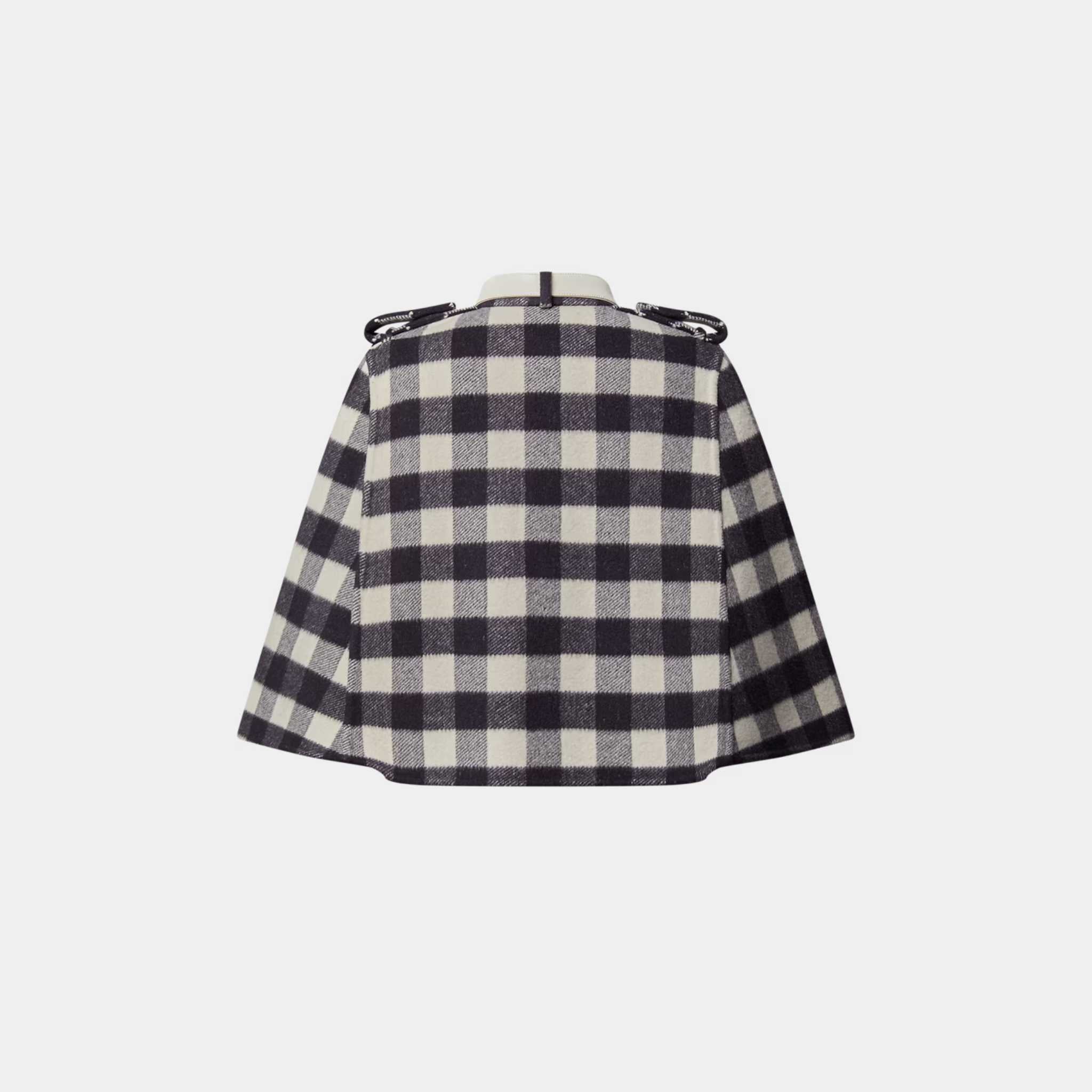 Double Face Check Cape Navy
