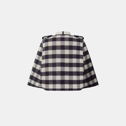 Double Face Check Cape Navy