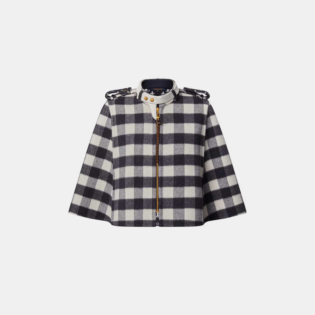 Double Face Check Cape Navy