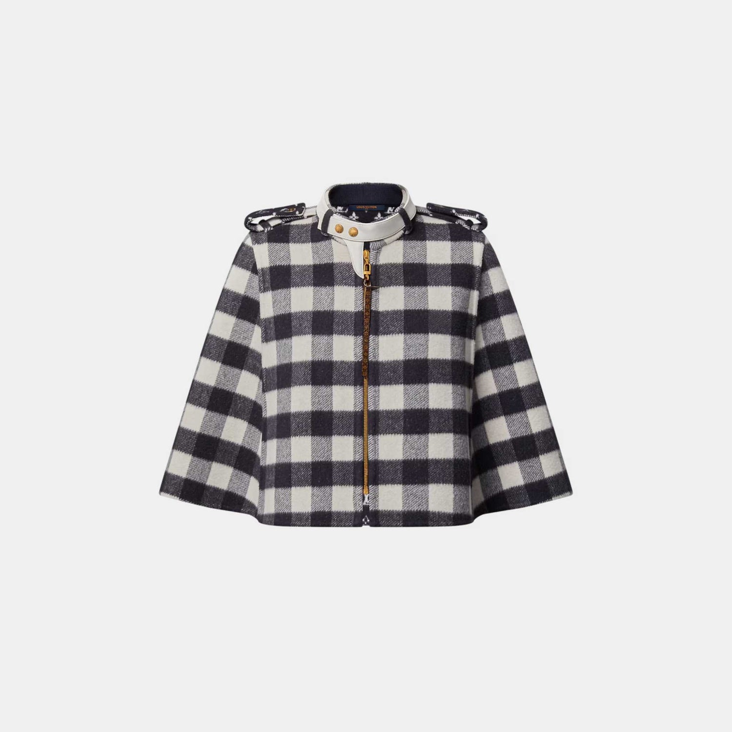 Double Face Check Cape Navy