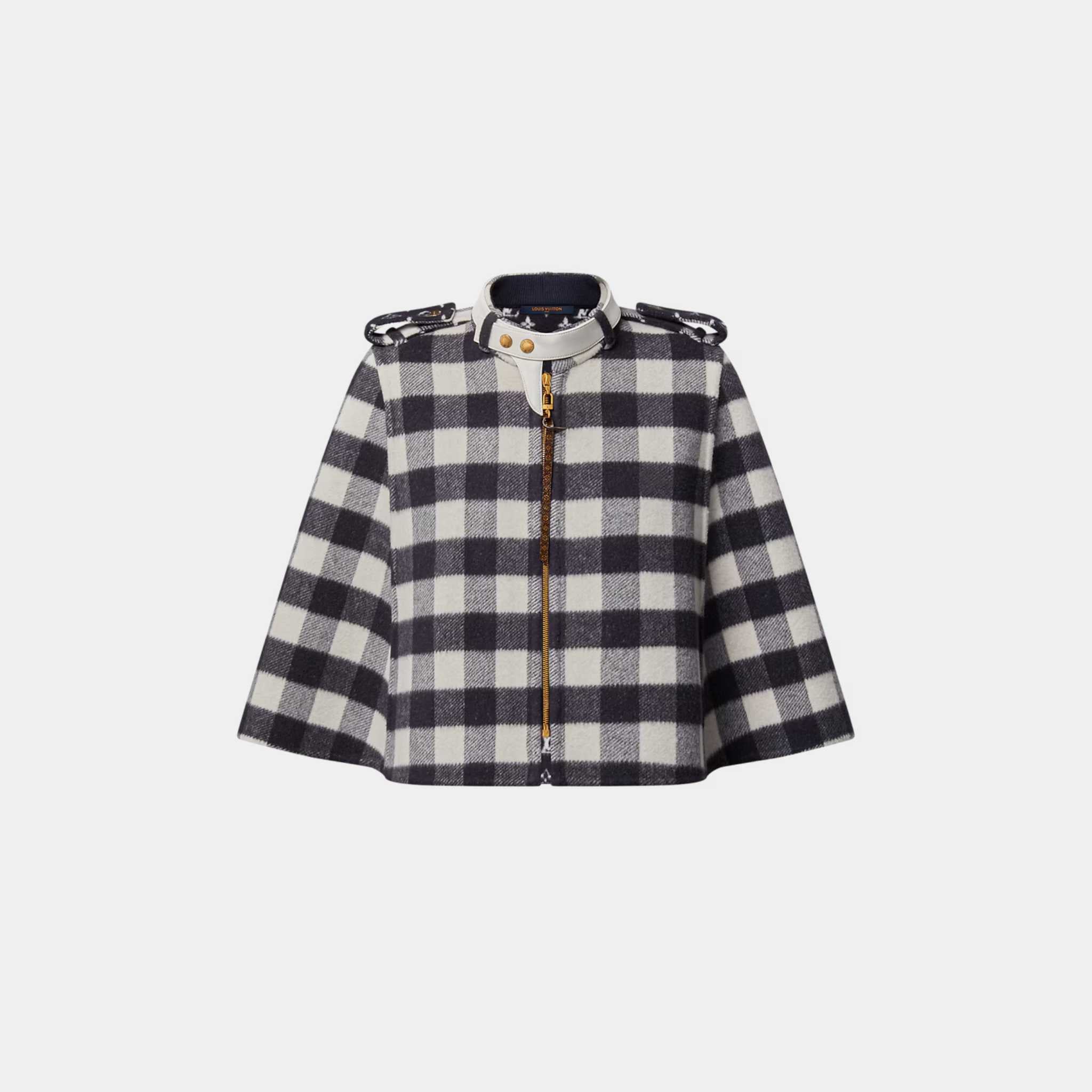 Double Face Check Cape Navy