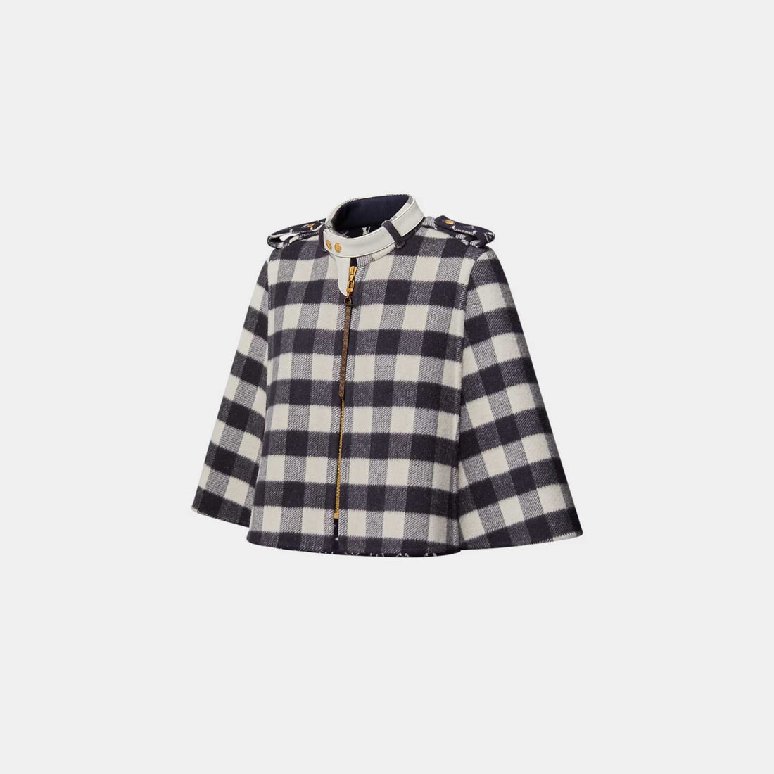 Double Face Check Cape Navy