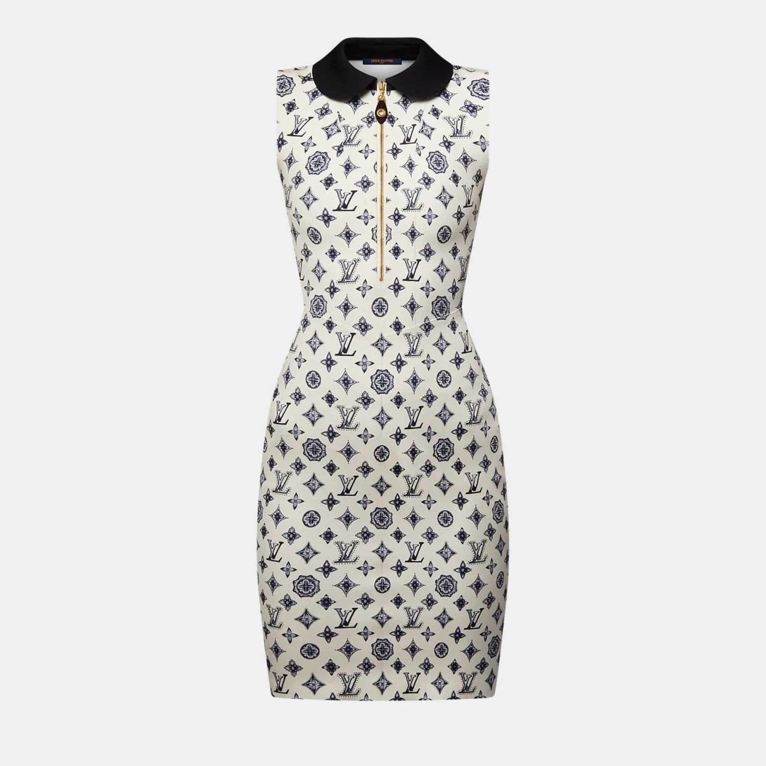 Monogram Fitted Dress Beige