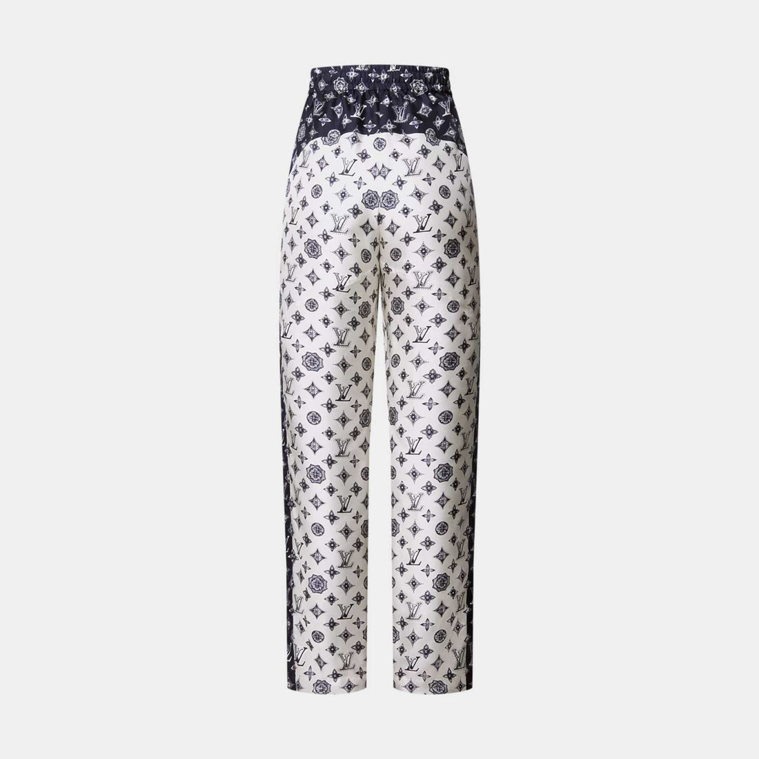 Monogram Silk Jogging Pants Cream