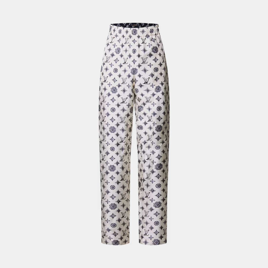 Monogram Silk Jogging Pants Cream