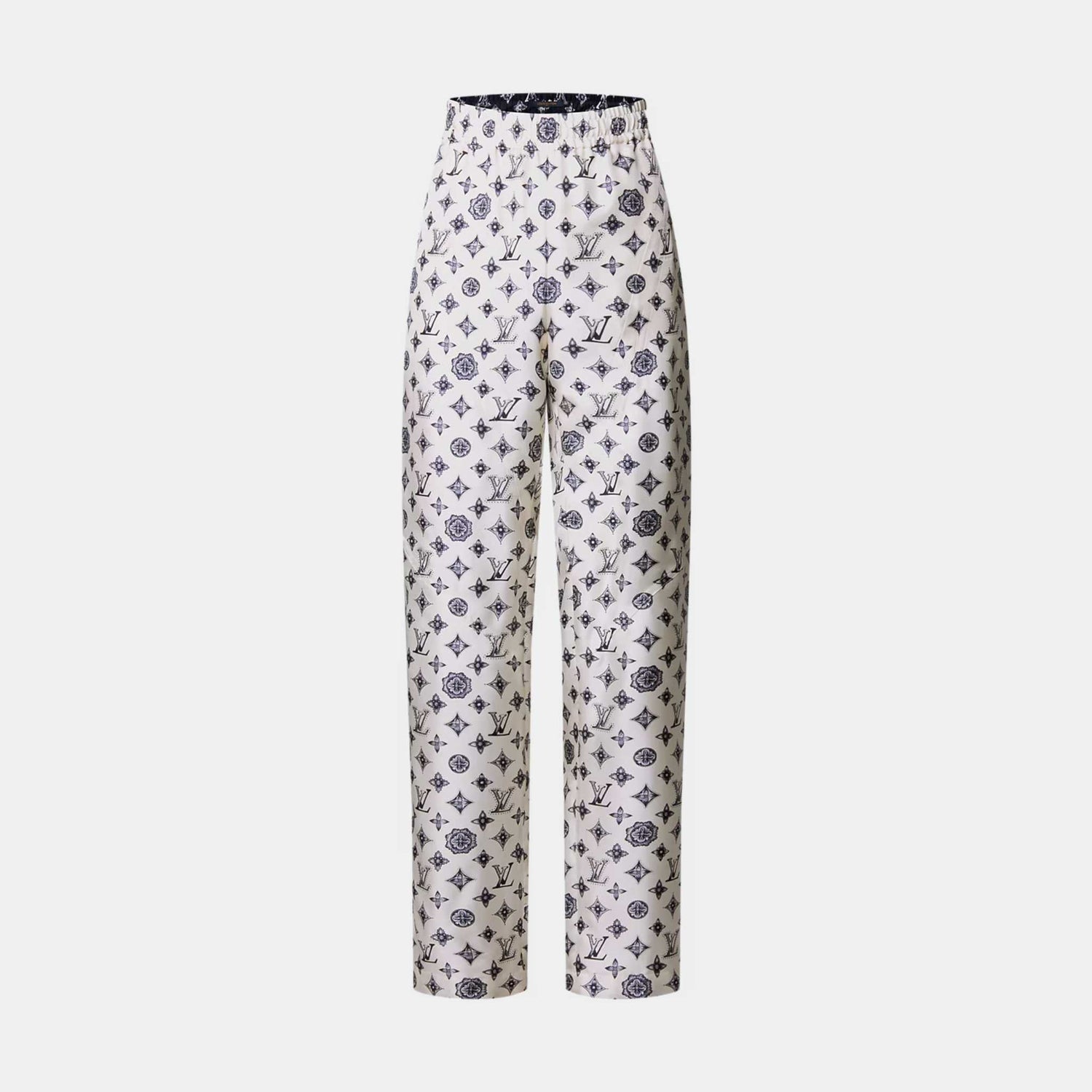 Monogram Silk Jogging Pants Cream