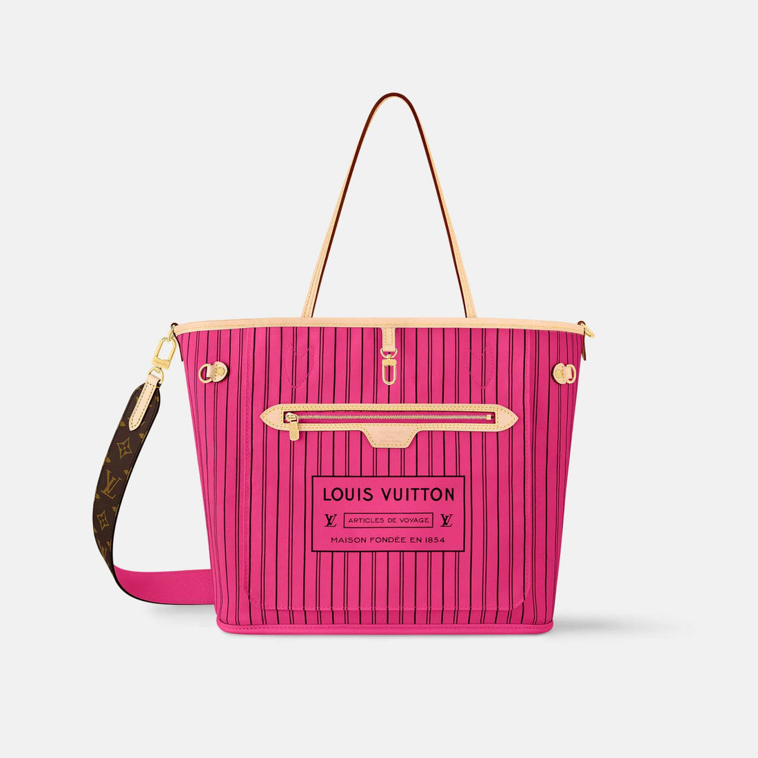 Louis Vuitton Neverfull Bandoulière Monogram Inside Out MM Handbag