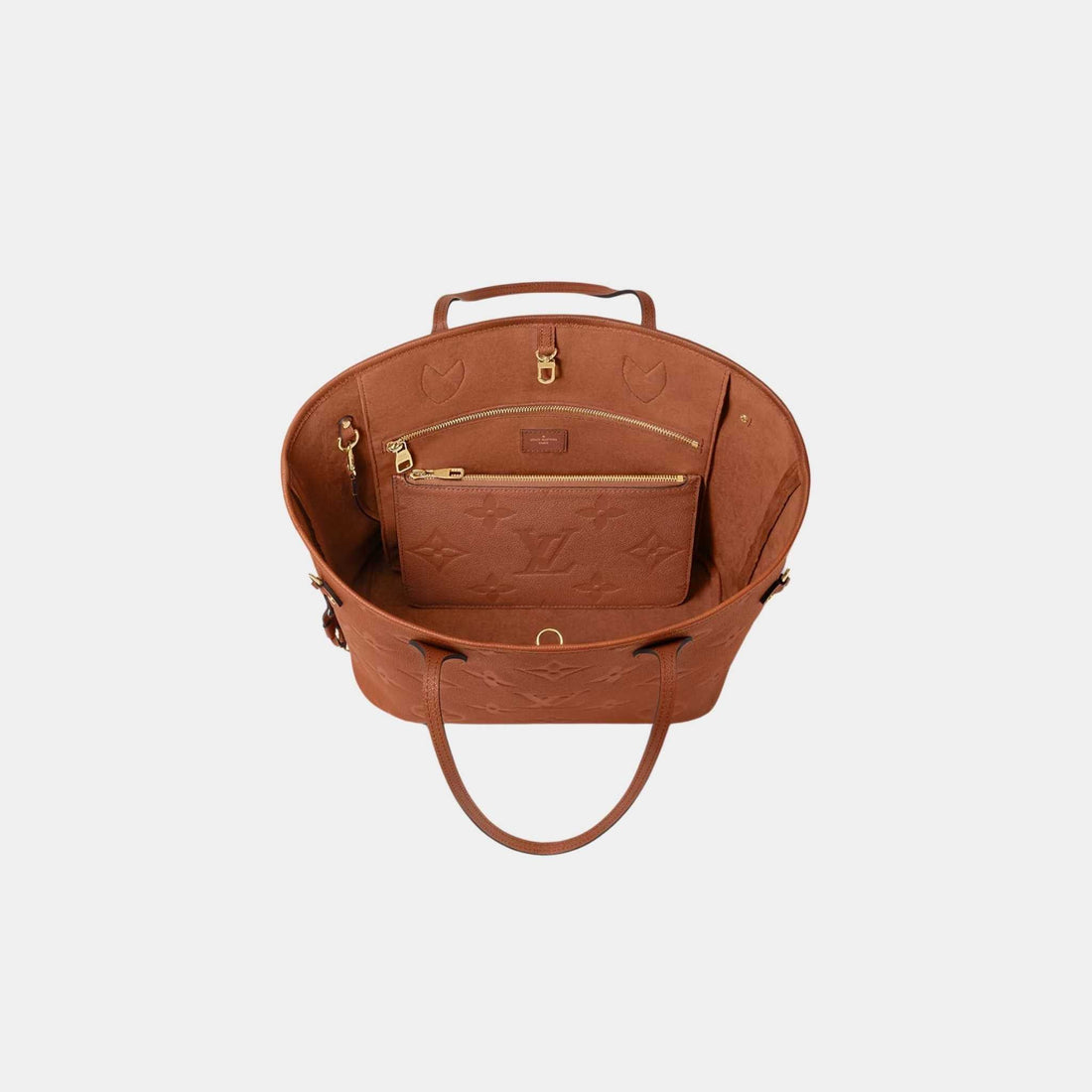 Neverfull MM Embossed Grained Cowhide Leather Handbag