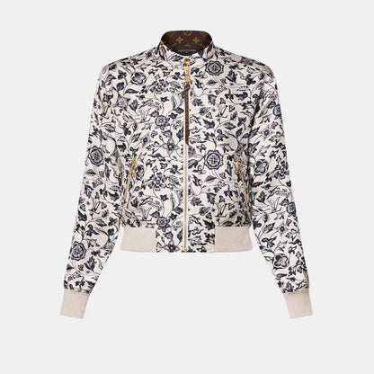 Reversible Botanical Print Bomber Jacket