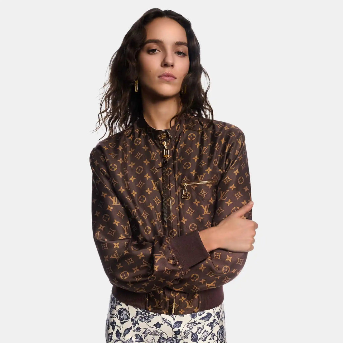 Reversible Botanical Print Bomber Jacket