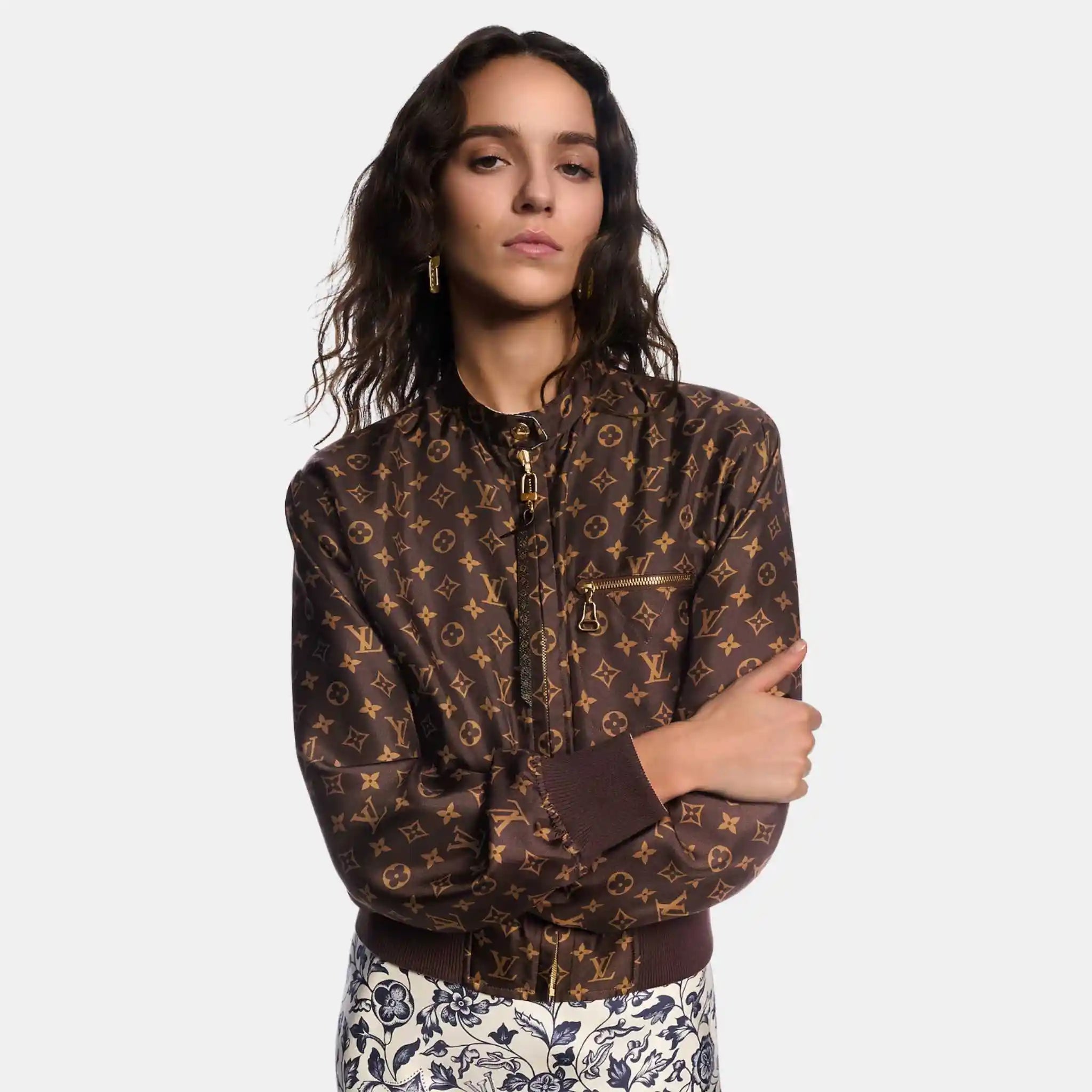 Reversible Botanical Print Bomber Jacket