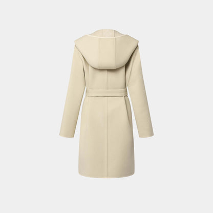 Reversible Signature Hooded Wrap Coat