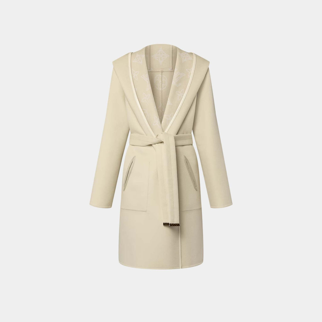 Reversible Signature Hooded Wrap Coat