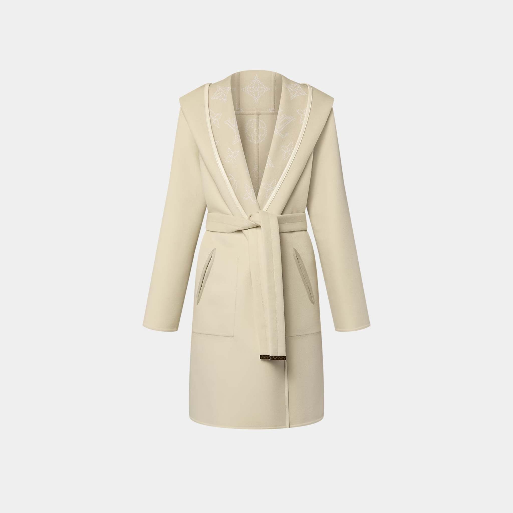 Reversible Signature Hooded Wrap Coat
