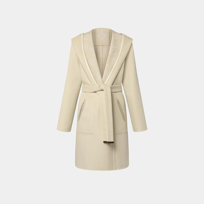 Reversible Signature Hooded Wrap Coat