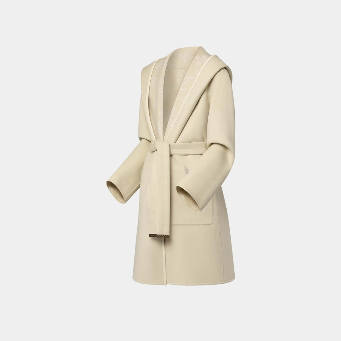 Reversible Signature Hooded Wrap Coat