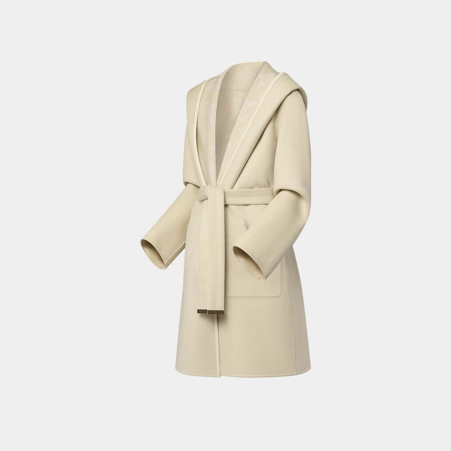 Reversible Signature Hooded Wrap Coat