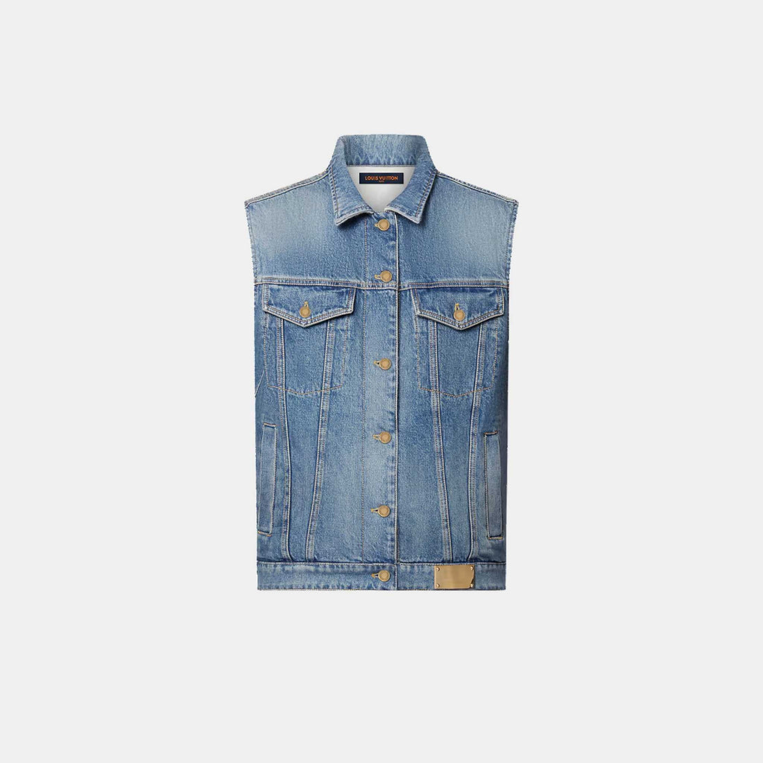 Reversible Sleeveless Denim Jacket