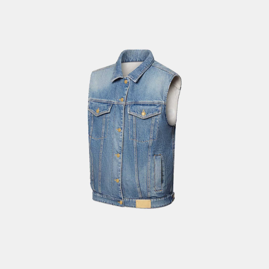 Reversible Sleeveless Denim Jacket