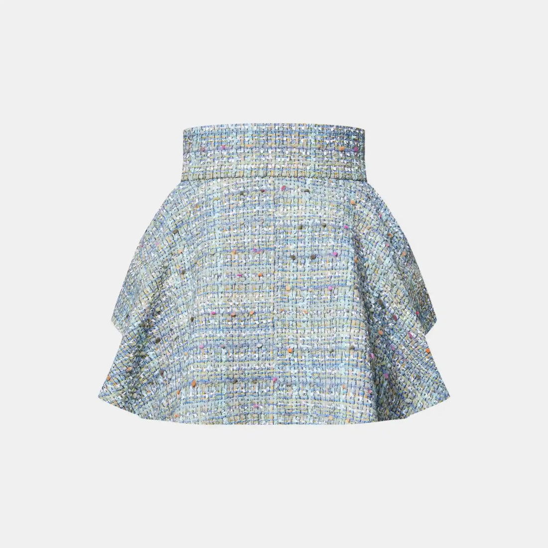 Tweed Mini Wrap Skirt Turquoise