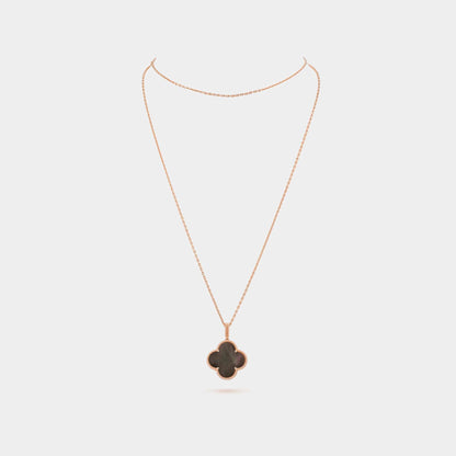 Magic Alhambra Long Necklace 1 Motif Rose Gold Mother Of Pearl