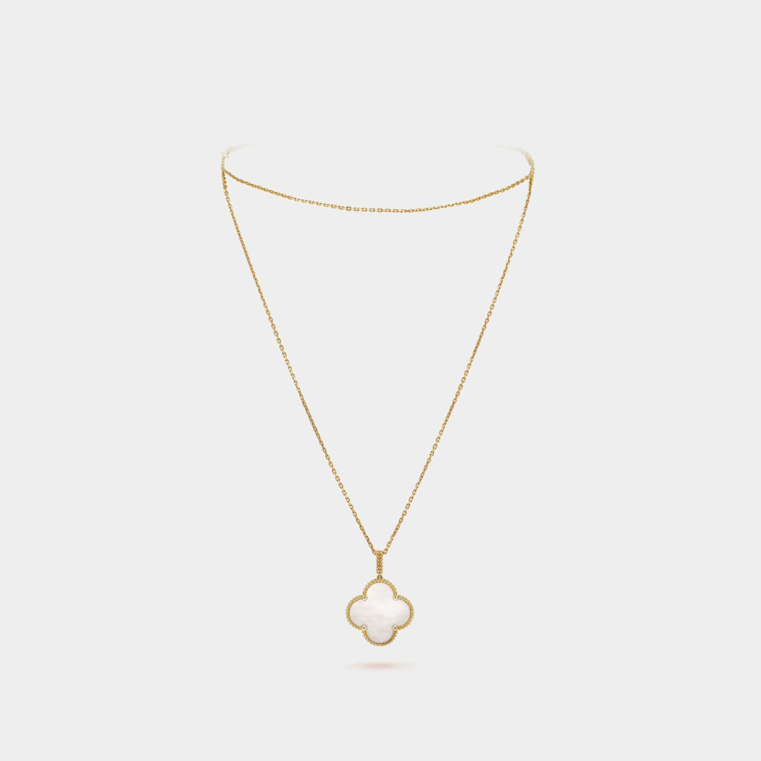 Magic Alhambra Long Necklace 1 Motif Yellow Gold Mother Of Pearl