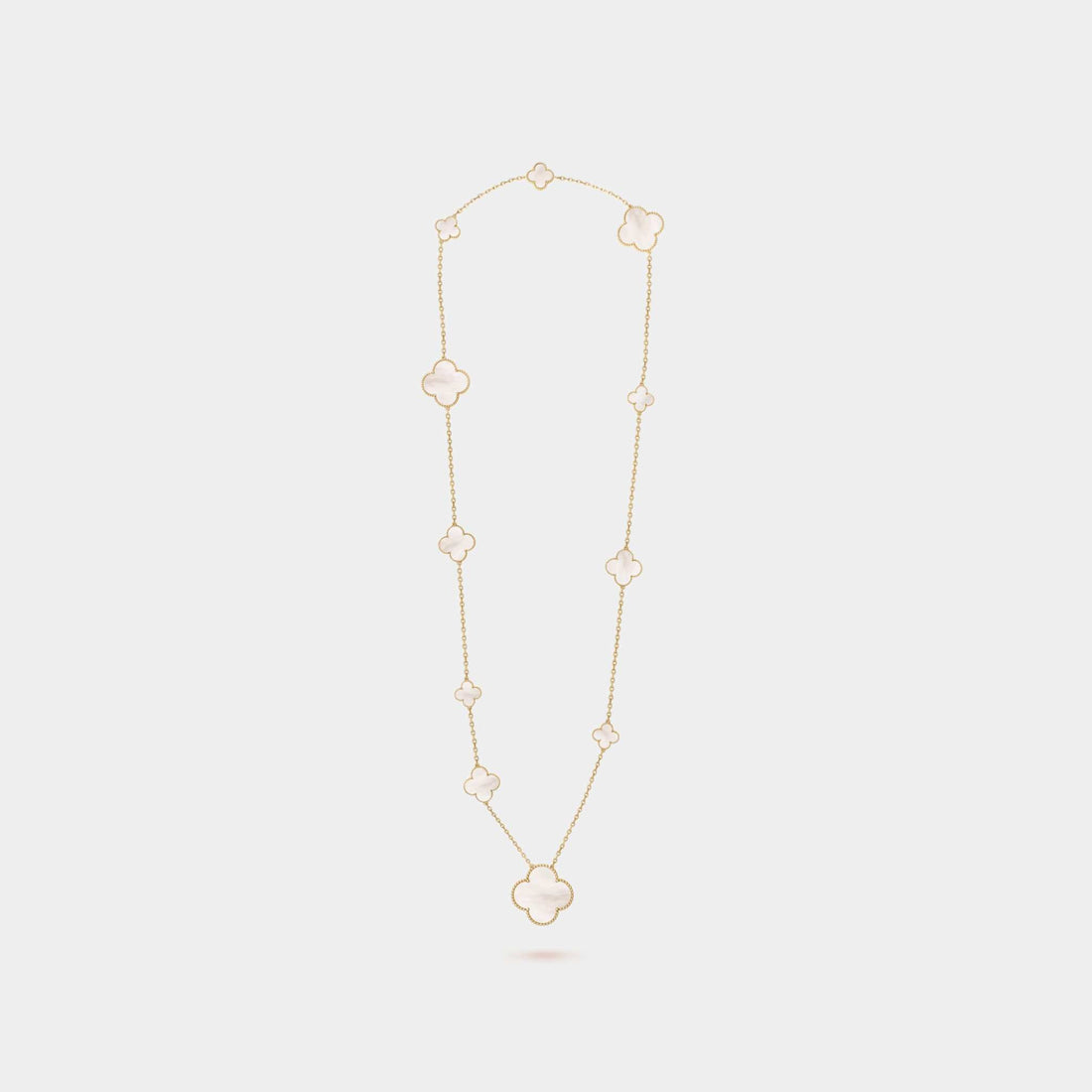 Magic Alhambra Long Necklace 11 Motifs Yellow Gold Mother Of Pearl