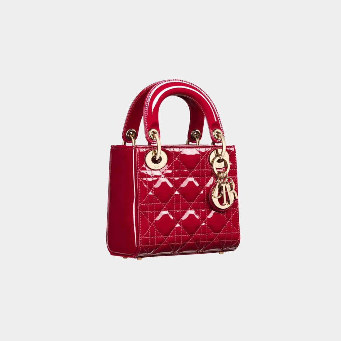 Mini Lady Dior Bag Cherry Red Patent Cannage Calfskin